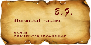 Blumenthal Fatime névjegykártya